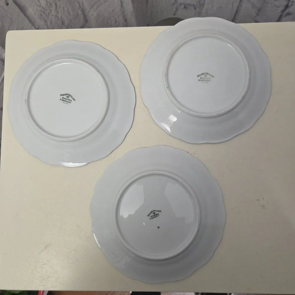 Vintage Johann Haviland Bavaria Blue Garland Saucers & Plates Set of 6